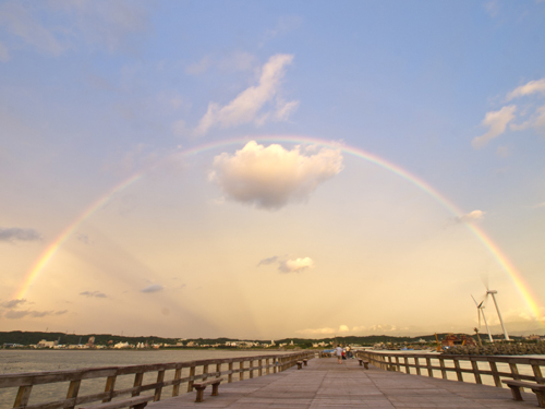 漁港遇彩虹 蘇志偉 攝